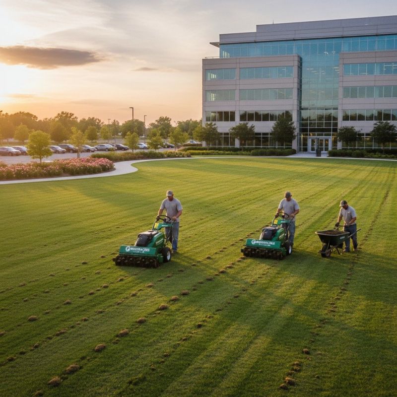 Local Lawn Aerating pros at work